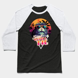 Retro Wave Coronet Guinea Pig Miami Shirt Baseball T-Shirt